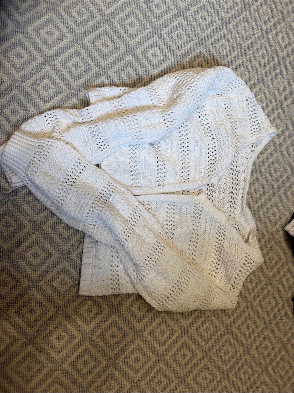 Hollister Open-Knit Cream Sweater Cardigan